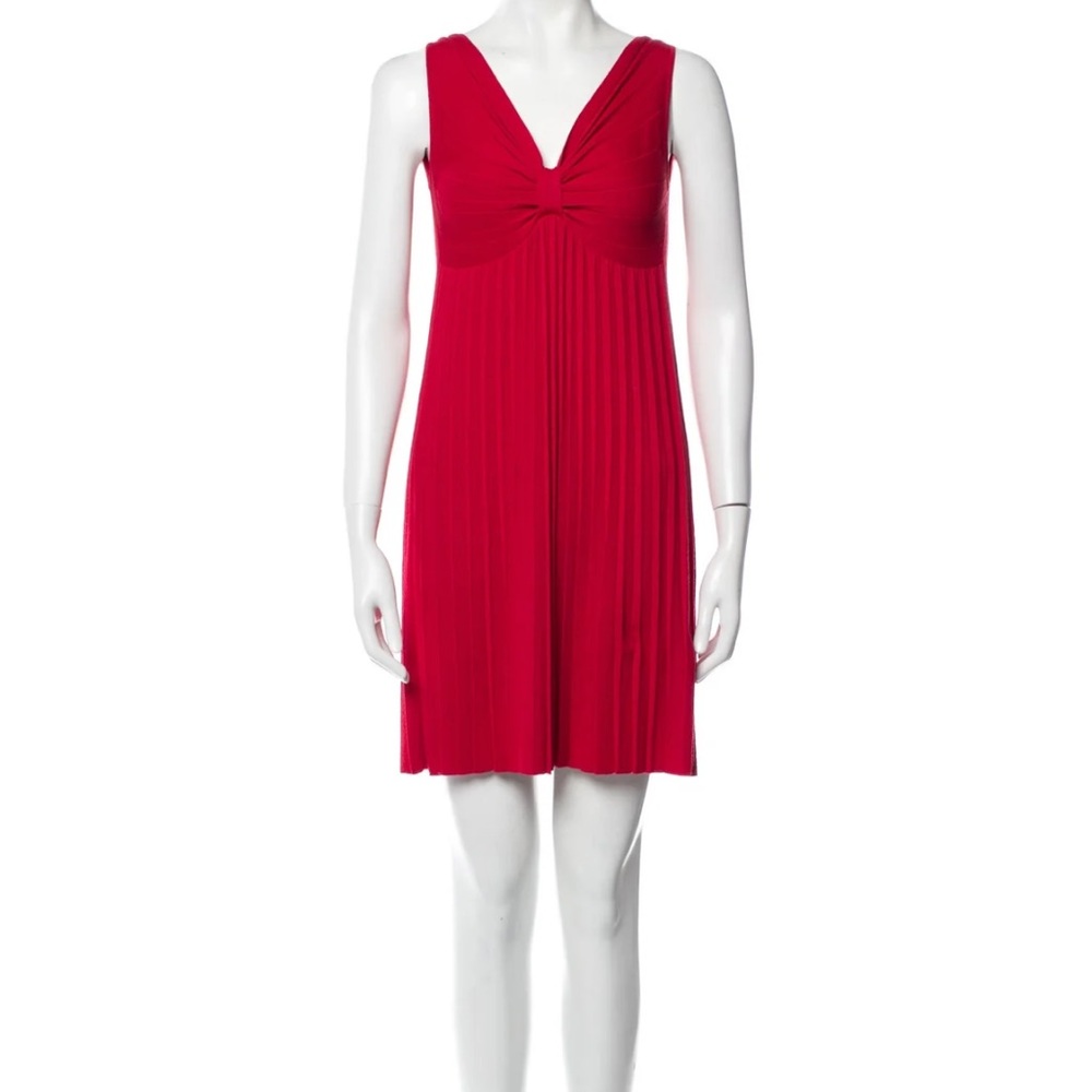 Designer Red Valentino Dress Red Mini Dress Classic Summer Dress Pleated Dress